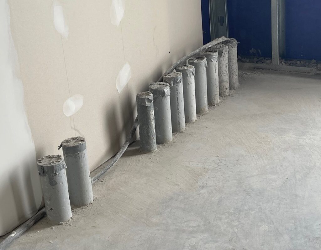 Main electrical feeds that come from outside.