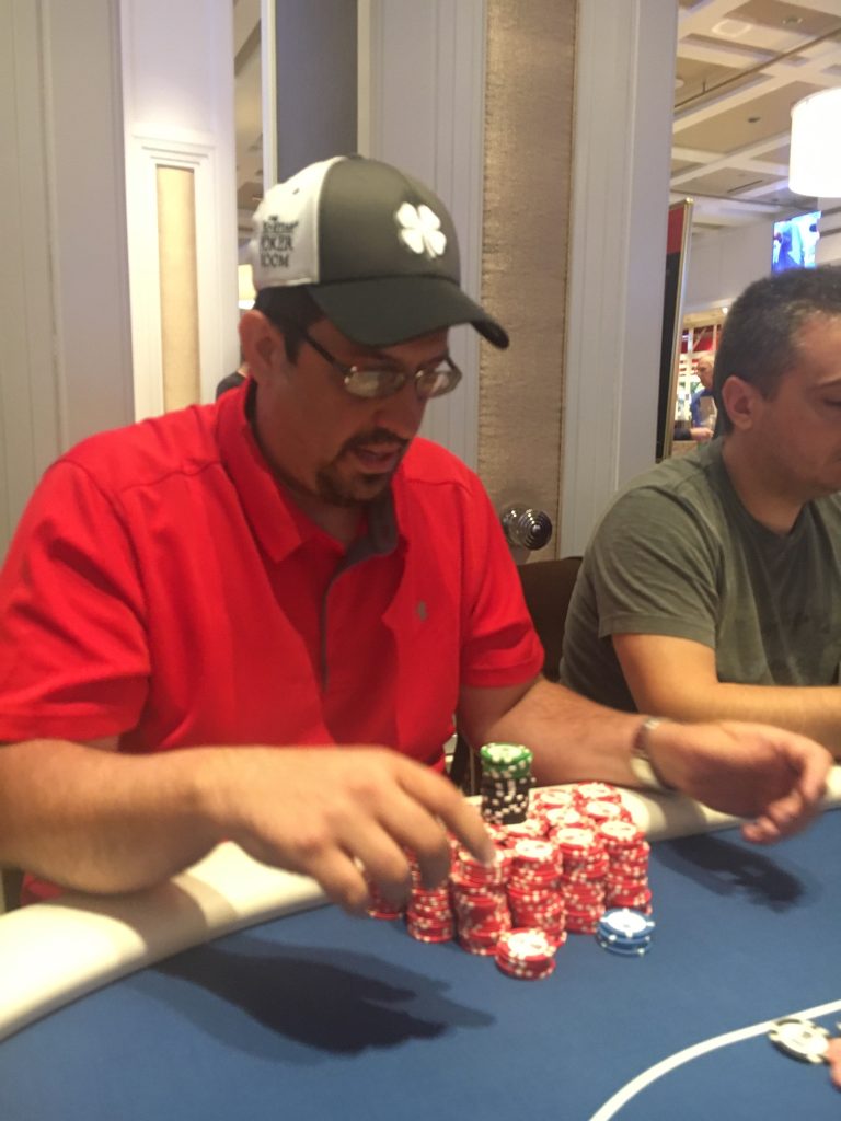 Tom Lipka plays poker.