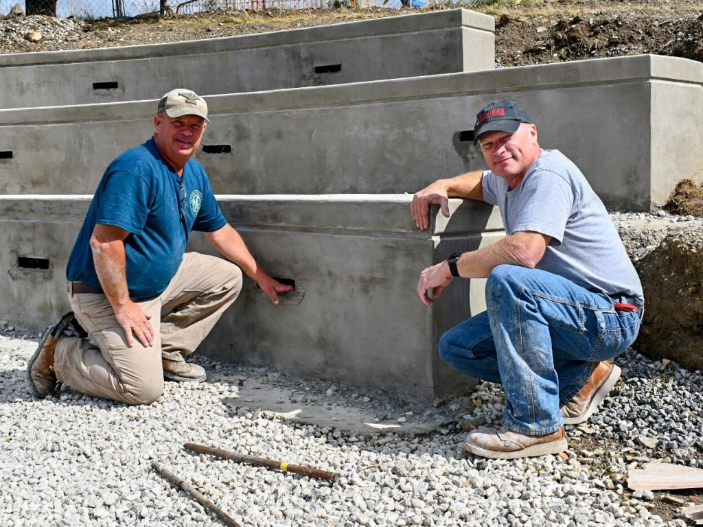 Santon crew installing lights