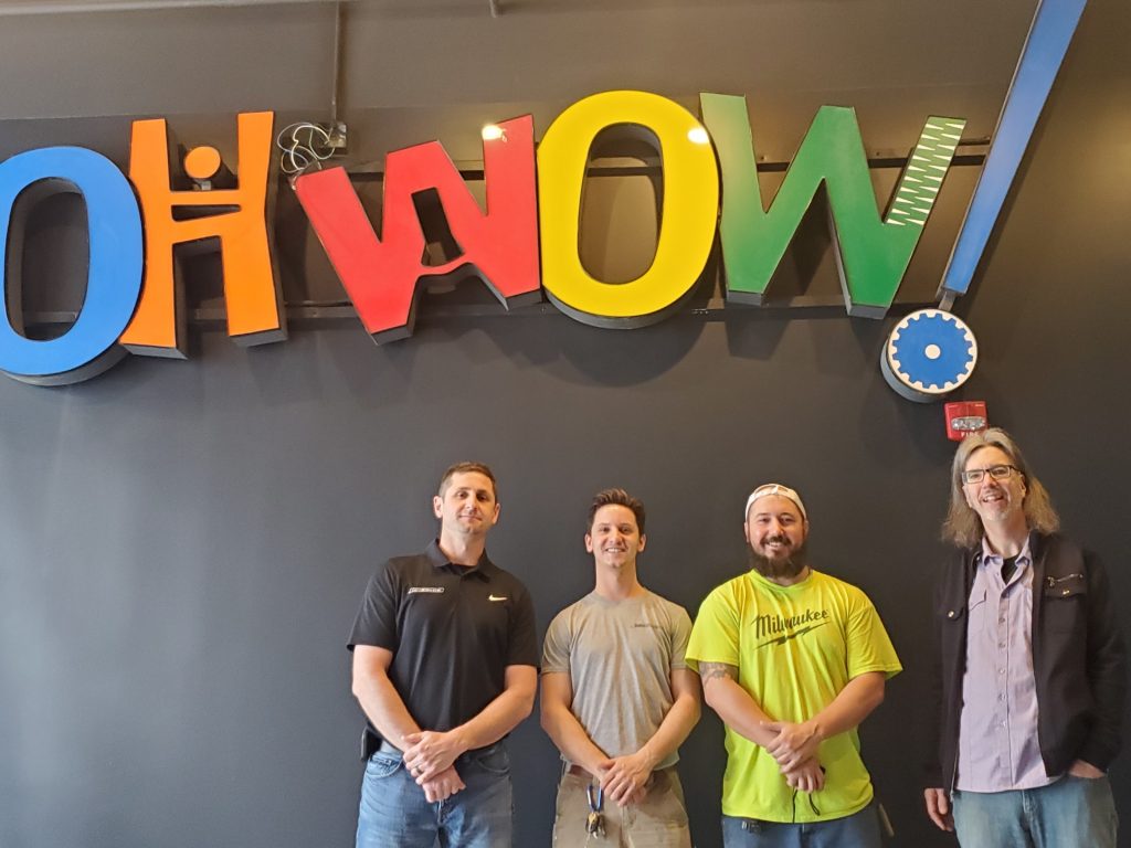 group shot of MG Electric crew at Oh Wow