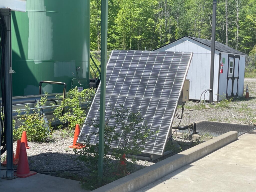 Solar backup system is in place in case of a power outage.