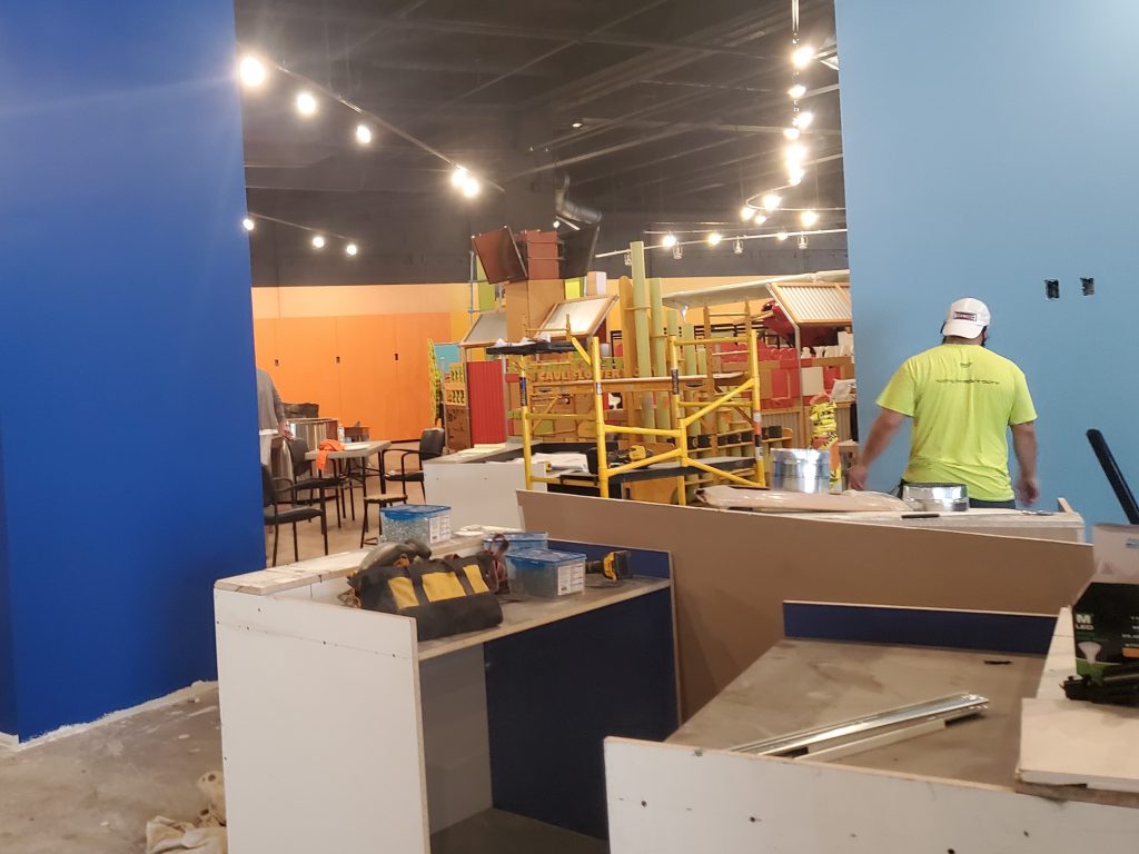 construction scene inside Oh Wow
